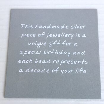 60th Birthday Handmade Silver Bracelet, 3 of 4