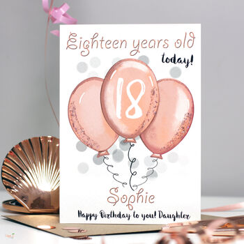 Personalised Balloons Relation 18th Birthday Card, 2 of 10