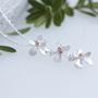 Daisy Chain Flower Necklace, Silver And Solid Rose Gold, thumbnail 2 of 5