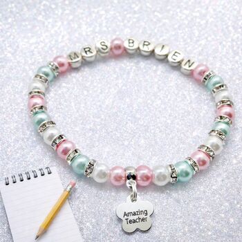 Personalised Thank You Teacher Gift Sports Coach Bracelet, 6 of 12