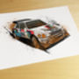 Peugeot 205 Group B Rally Car Illustration, thumbnail 3 of 4