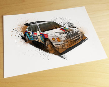 Peugeot 205 Group B Rally Car Illustration, 3 of 4