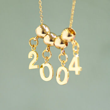 Gold Plated Significant Date Charm Necklace, 3 of 11