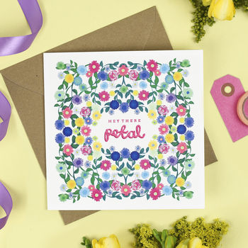 'Hey There Petal' Floral Card, 3 of 3