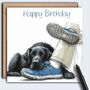 Black Labrador Birthday Card. Man's Best Friend, thumbnail 1 of 2