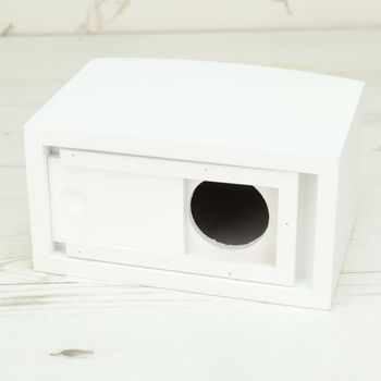 Personalised White Wooden New Baby Money Box, 3 of 5