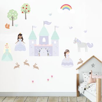Princess And Unicorn Fabric Wall Stickers, 5 of 5