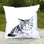 Inky Kitten Outdoor Cushion For Garden Furniture, thumbnail 1 of 8