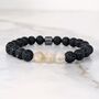 Men's Citrine And Lava Bead November Birthstone Bracelet, thumbnail 3 of 11