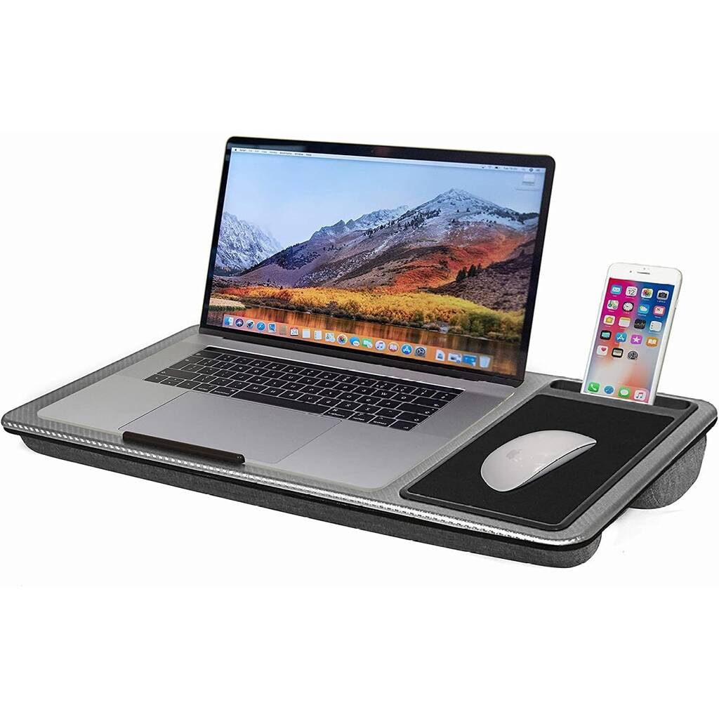 Grey Deluxe Portable Laptop Desk Stand Tray By Momentum