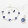 Tanzanite Silver Bracelet, Pendant And Earrings Set, thumbnail 1 of 6