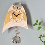Elephants And Yellow Sand Personalised Wall Clock, thumbnail 1 of 6