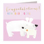 Gold Foiled Baby Girl Polar Bears Card, thumbnail 2 of 5