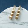 Three Gold Plated Lightweight Pearl Dainty Earrings, thumbnail 1 of 3