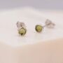 Tiny Sterling Silver Genuine Peridot Tiny Stud Earrings, thumbnail 2 of 9