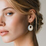 Cream And Blue Circular Earrings, thumbnail 2 of 6
