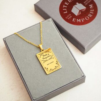 Pride And Prejudice Book Pendent Necklace, 3 of 5