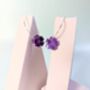 Flower Earrings In Purple Mirror Acrylic Hoop Earrings, thumbnail 3 of 8