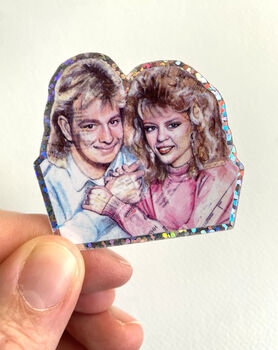 Scott And Charlene Neighbours Glitter Sticker, 4 of 5
