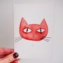 Handmade Watercolour Personalised Cat Painting Card, thumbnail 1 of 12