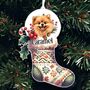 Personalised Pomeranian Stocking Bauble, thumbnail 1 of 2