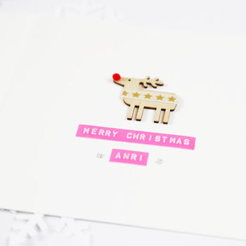 Personalised Reindeer Greeting Card, 2 of 3