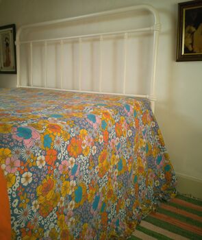 Vintage Floral Organic Cotton Double Flat Sheet, 8 of 8