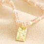 Talisman Moon Charm Pink And Pearl Beaded Necklace, thumbnail 2 of 4