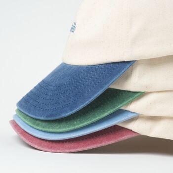 Personalised Baseball Cap With Custom Embroidery On Heavy Canvas, 8 of 9