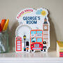 Personalised London Bus Bedroom Door Sign, thumbnail 1 of 12