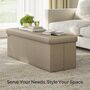 Foldable Storage Bench Cube Ottoman, thumbnail 3 of 9