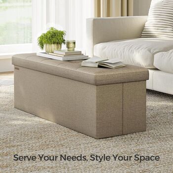 Foldable Storage Bench Cube Ottoman, 3 of 9