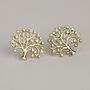 Crystal Tree Stud Earrings, thumbnail 3 of 5