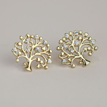 Crystal Tree Stud Earrings, 3 of 5