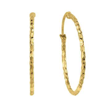 Jodhpur Hammered Sterling Silver/Gold Plated Hoop Earrings, 7 of 12