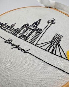 Liverpool Skyline Beginners Embroidery Kit, 6 of 12