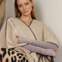 Alpaca Blend Long Arm Warmers – Pastel Lilac Grey And Soft Grey, thumbnail 7 of 9