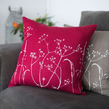 Hedgerow Flowers Linen Cushion, 4 of 4