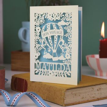 Personalised Papercut Bon Voyage Card, 4 of 7