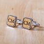 Personalised Square Whisky Wood Cufflinks, thumbnail 4 of 7
