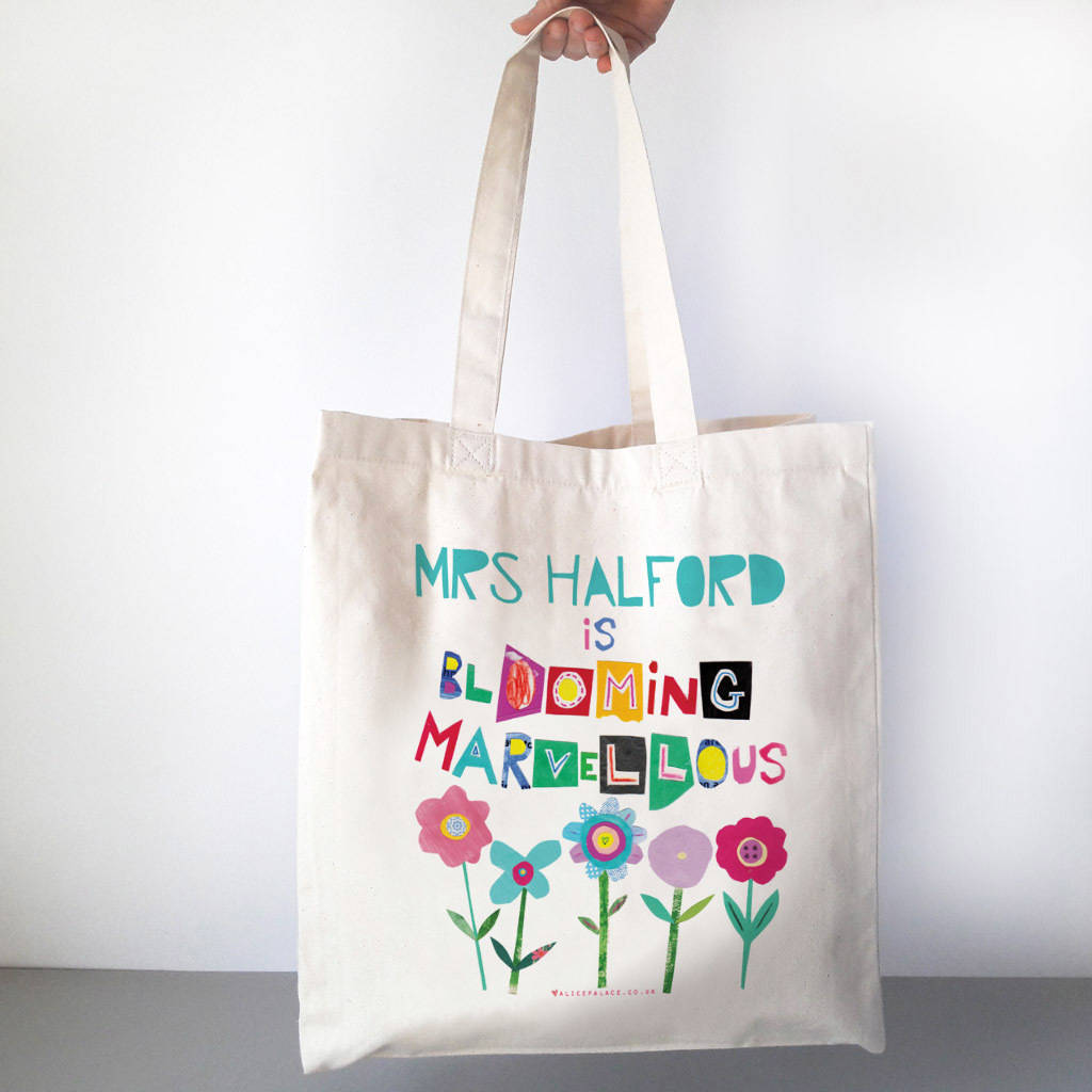 Personalised Blooming Marvellous Teacher Bag By Alice Palace