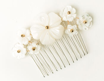 Flower Hoop Wedding Earrings And Comb Set Beth, 10 of 11