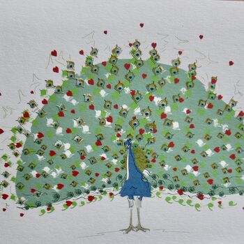 Peacock Love Greeting Card, 2 of 7