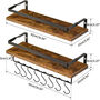 Pack Of Two Floating Shelves Unit With Eight Hooks, thumbnail 2 of 4