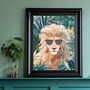 Lion In The Gold And Green Jungle Wall Art Print, thumbnail 1 of 5