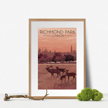 Richmond Park London Travel Poster Art Print, 2 of 7