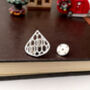 Sterling Silver Geometric Honeycomb Drop Pin Brooch, thumbnail 1 of 6