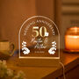 Personalised 50th Anniversary LED Lamp – Golden Gift, thumbnail 1 of 3