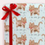 Three Sheets Of Cat Love Blue Wrapping Paper, thumbnail 1 of 2