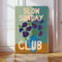 Slow Sunday Flower Club Art Print, thumbnail 1 of 3